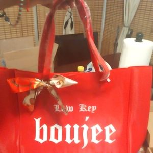 LATC Vegan Leather tote with a removable pouch inside and shoulder straps